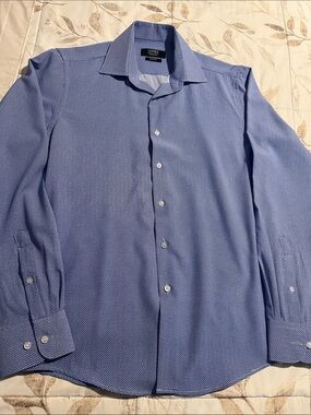 Jones New York Blue Microdot Dress Shirt